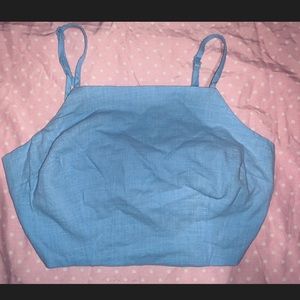 Blue crop top